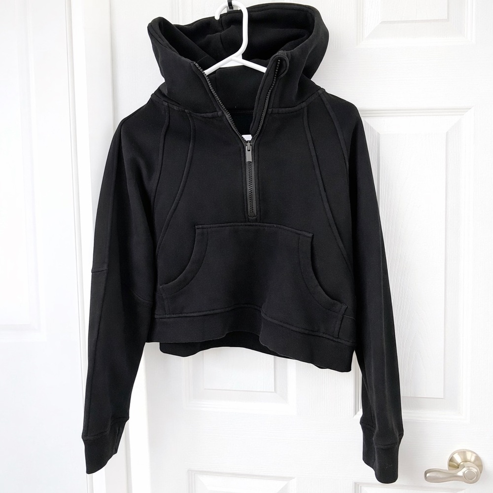 Women's Black RanchDressn cropped Scuba Hoodie by Fallon Taylor